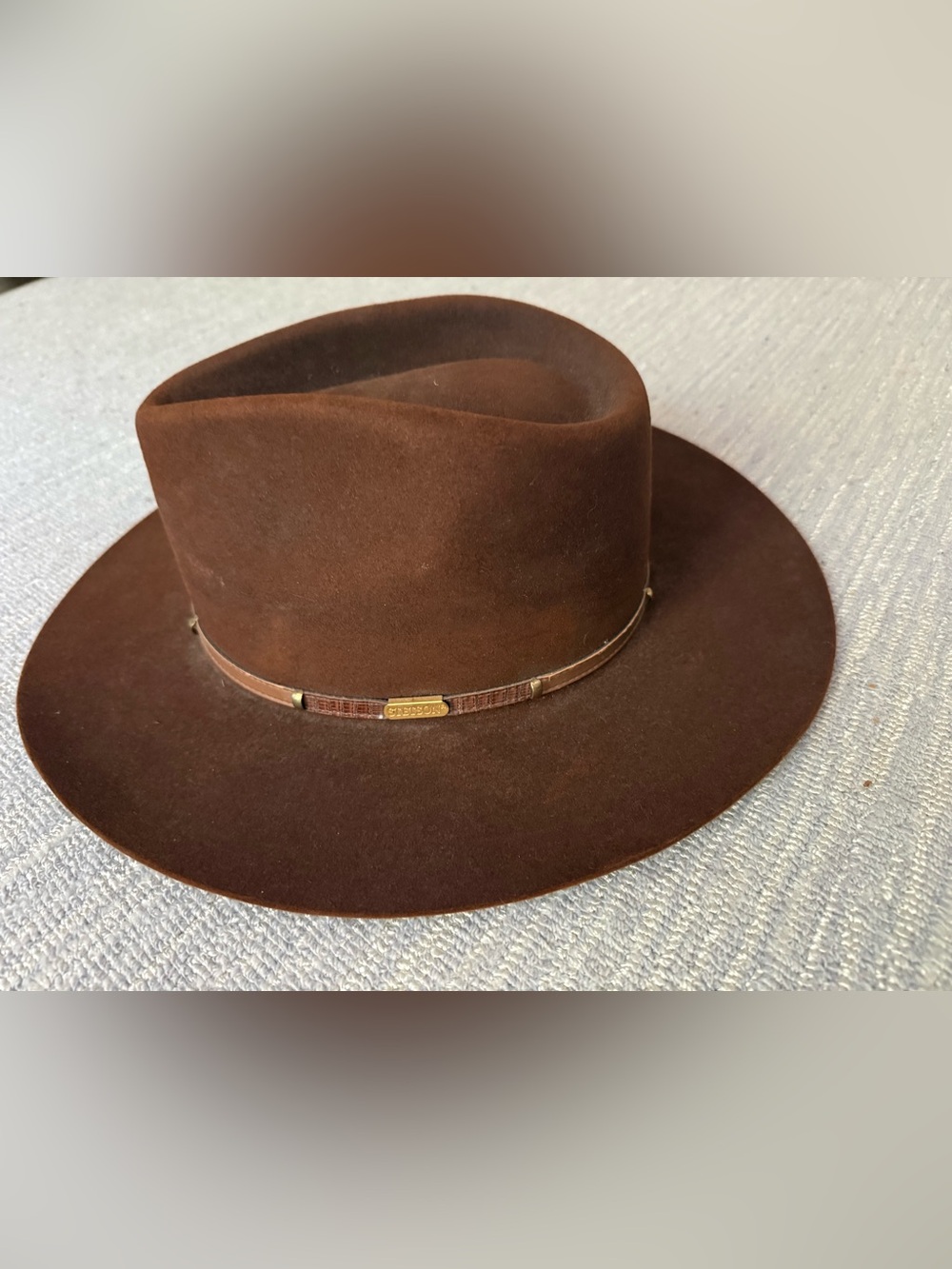 The Gun Club by Stetson Classic Brown Felt Rancher Hat with Leather Band